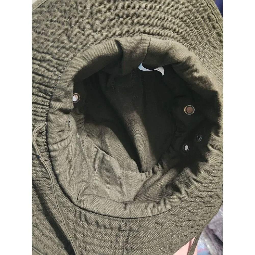 Olive Green Boonie Hat With Adjustable Strap & Ventilation Eyelets - Picture 6 of 7